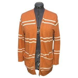 Madewell Summer Ryder Cardigan Sweater Size Small S Orange White Stripes Top